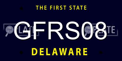 GFRS08 Delaware License Plate