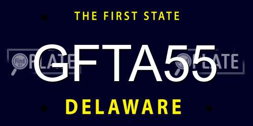 GFTA55 Delaware License Plate