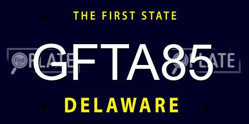 GFTA85 Delaware License Plate