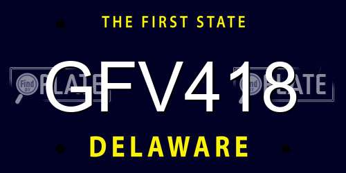 GFV418 Delaware License Plate
