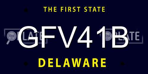 GFV41B Delaware License Plate