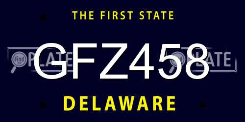 GFZ458 Delaware License Plate