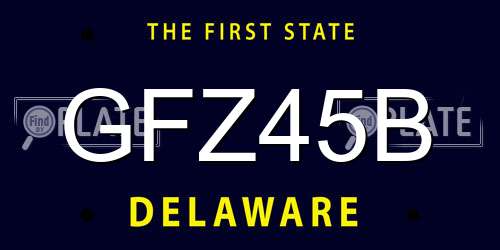 GFZ45B Delaware License Plate