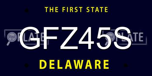 GFZ45S Delaware License Plate