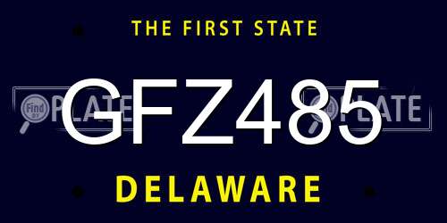 GFZ485 Delaware License Plate