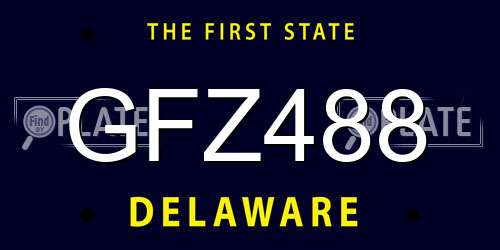 GFZ488 Delaware License Plate
