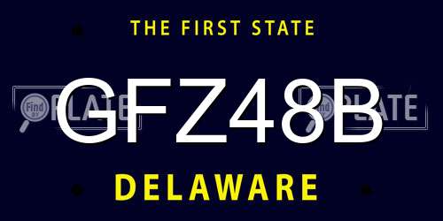 GFZ48B Delaware License Plate