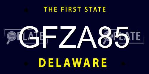 GFZA85 Delaware License Plate