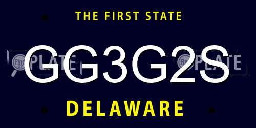 GG3G2S Delaware License Plate