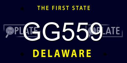 GG559 Delaware License Plate