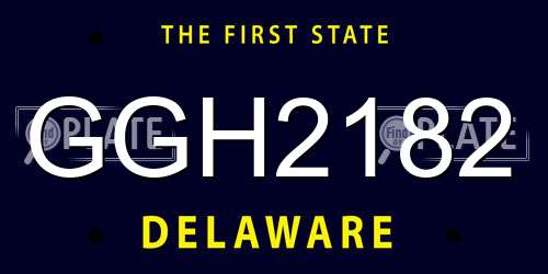 GGH2182 Delaware License Plate