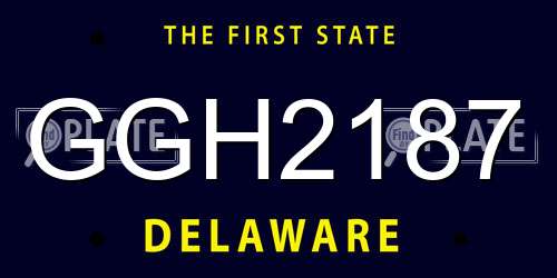 GGH2187 Delaware License Plate