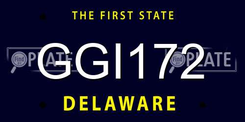 GGI172 Delaware License Plate