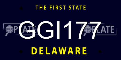 GGI177 Delaware License Plate