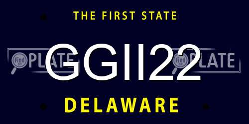 GGII22 Delaware License Plate