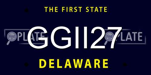 GGII27 Delaware License Plate