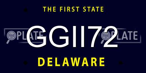 GGII72 Delaware License Plate