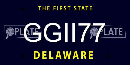GGII77 Delaware License Plate