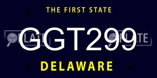 GGT299 Delaware License Plate