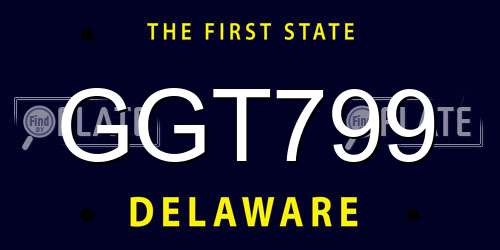GGT799 Delaware License Plate