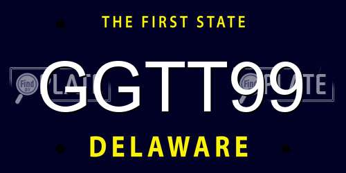 GGTT99 Delaware License Plate