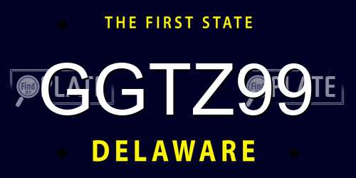 GGTZ99 Delaware License Plate