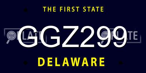 GGZ299 Delaware License Plate