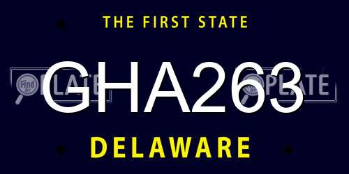 GHA263 Delaware License Plate