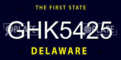 GHK5425 Delaware License Plate