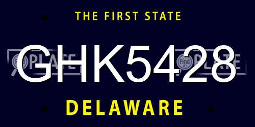 GHK5428 Delaware License Plate