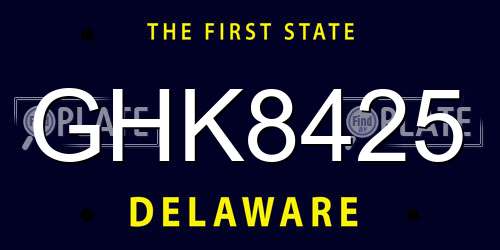 GHK8425 Delaware License Plate
