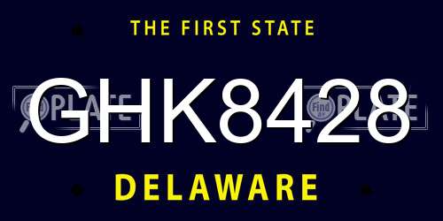 GHK8428 Delaware License Plate