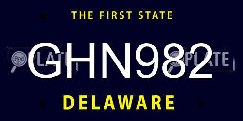 GHN982 Delaware License Plate