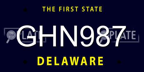 GHN987 Delaware License Plate