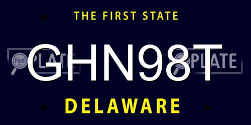 GHN98T Delaware License Plate