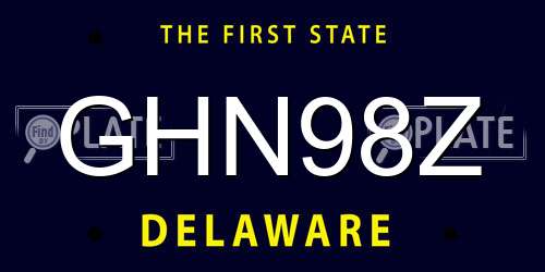 GHN98Z Delaware License Plate