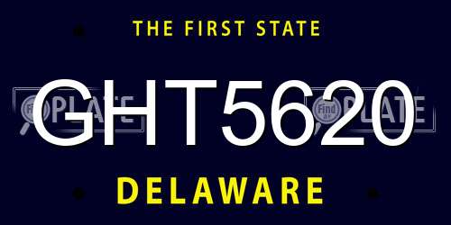 GHT5620 Delaware License Plate