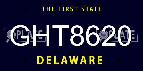 GHT8620 Delaware License Plate