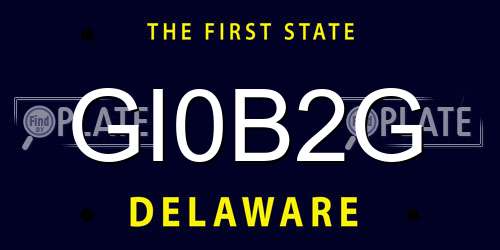 GI0B2G Delaware License Plate