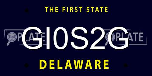 GI0S2G Delaware License Plate