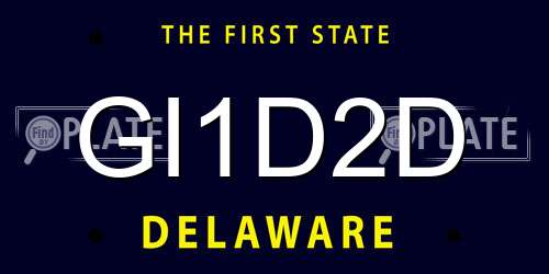 GI1D2D Delaware License Plate