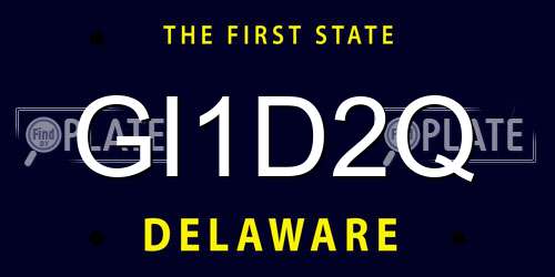 GI1D2Q Delaware License Plate