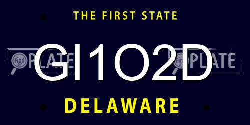 GI1O2D Delaware License Plate