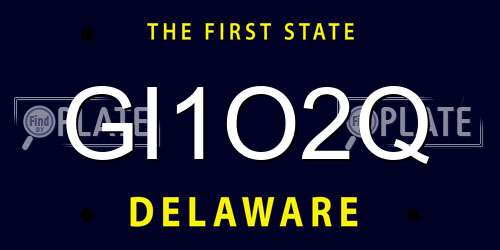 GI1O2Q Delaware License Plate