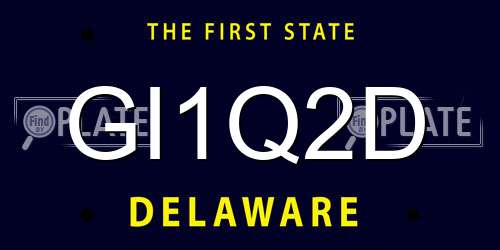 GI1Q2D Delaware License Plate