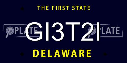 GI3T2I Delaware License Plate