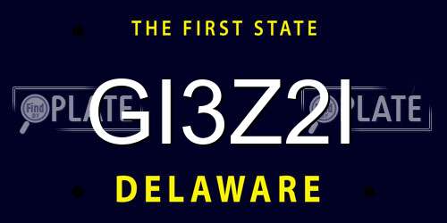 GI3Z2I Delaware License Plate