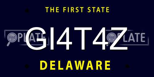 GI4T4Z Delaware License Plate