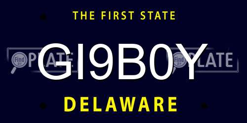 GI9B0Y Delaware License Plate