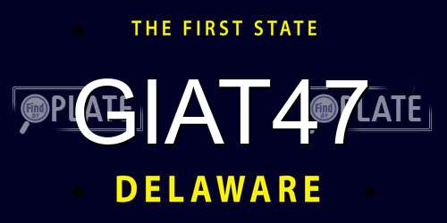 GIAT47 Delaware License Plate